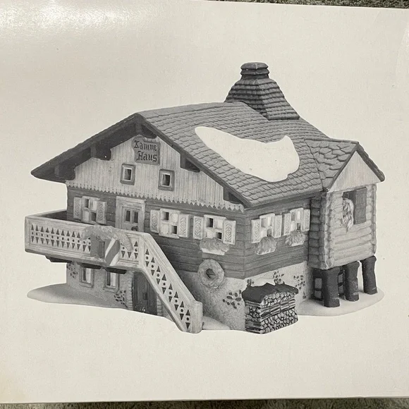 Department 56 Bavarian House Holiday Decor - Gray and White - Picture 1 of 12